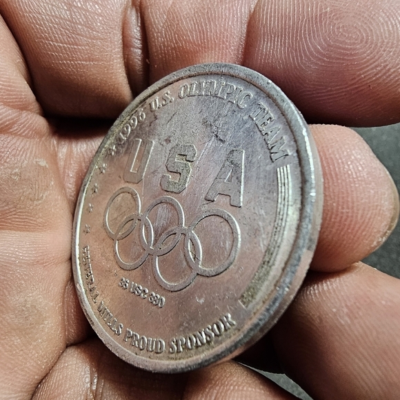 1996 Atlanta Olympic Games Silver Tone  Cycling Commemorative medal Coin Token s - Picture 10 of 11